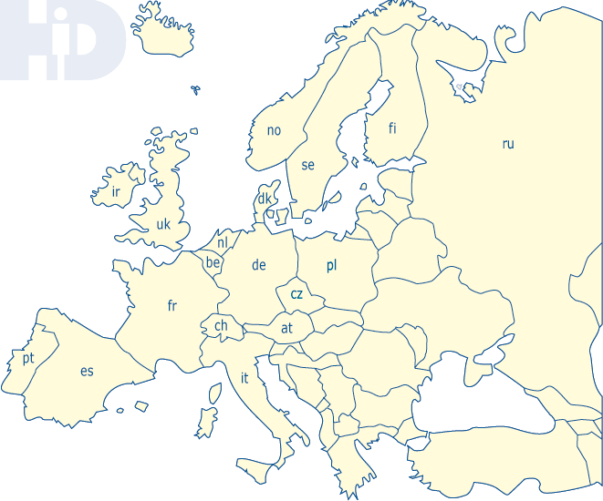Map of the European Huntington's Disease Network